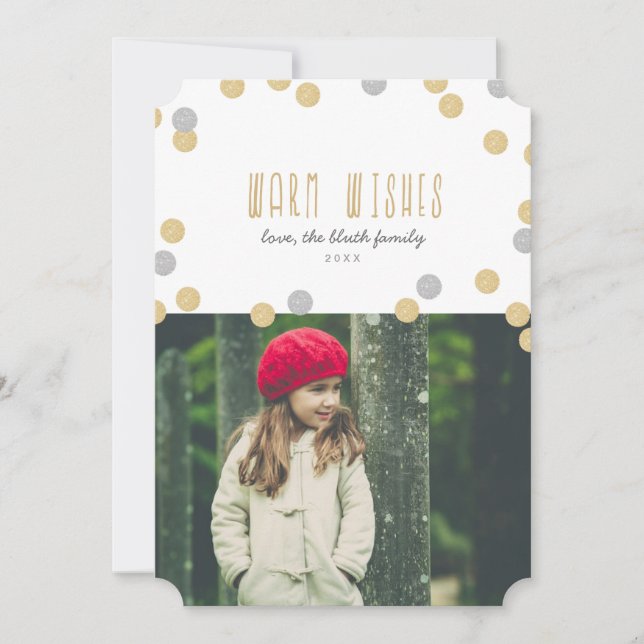 Cartão De Festividades Warm Wish Holiday Photo Flat Card (Frente)