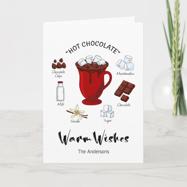 Cartão De Festividades Warm Wish Hot Chocolate Holiday Card (Frente)