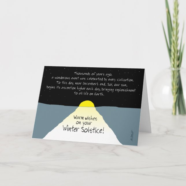 Cartão De Festividades Warm Wishes on Your Winter Solstice! -Holiday Card (Frente)