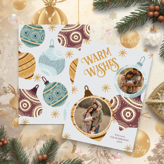 Cartão De Festividades Warm Wishes Personalized Modern Ornament