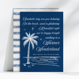 Cartão De Festividades Warmer Wonderland Palm Tree Beach Christmas