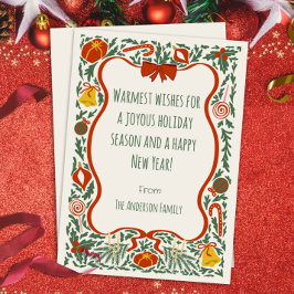 Cartão De Festividades Warmest Wishes Flat Holiday Card
