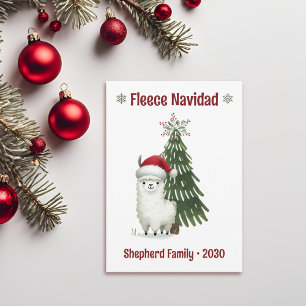 Cartão De Festividades Watercolor Alpaca Fleece Navidad