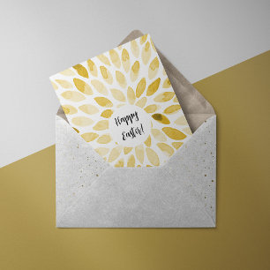 Cartão De Festividades Watercolor brush strokes - yellow Easter Card