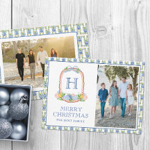 Watercolor Chinoiserie Mandarins Monogramas Crest