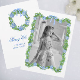 Cartão De Festividades Watercolor Chinoiserie Ornament Garland Christmas