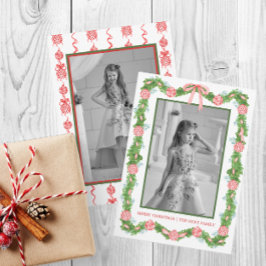 Cartão De Festividades Watercolor Chinoiserie Ornament Garland Christmas