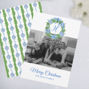 Cartão De Festividades Watercolor Chinoiserie Ornamentos Fúria Natal