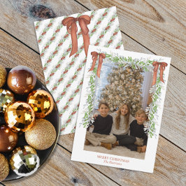 Cartão De Festividades Watercolor Christmas Copper Arco Garland