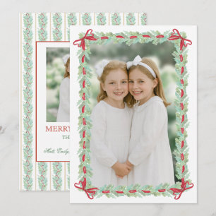 Cartão De Festividades Watercolor Christmas Garland Nutcracker 2 Foto