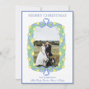 Cartão De Festividades Watercolor Christmas Garland Stocks One Photo