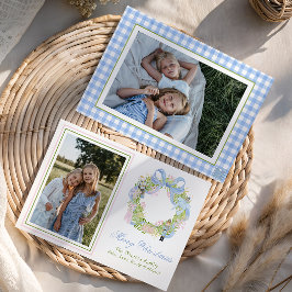 Cartão De Festividades Watercolor Christmas Nutcracker Wreath Photo