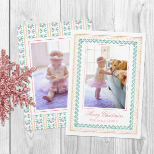 Cartão De Festividades Watercolor Christmas Pink Grandmillennier Photo