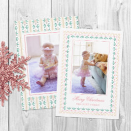 Cartão De Festividades Watercolor Christmas Pink Grandmillennier Photo