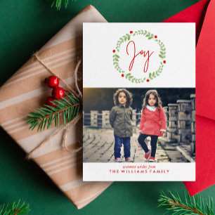 Cartão De Festividades Watercolor Christmas Wreath