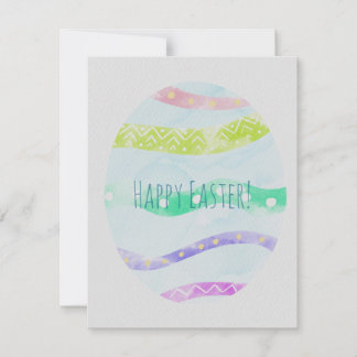 Cartão De Festividades Watercolor Colorful decorated Easter Card