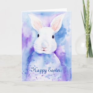 Cartão De Festividades Watercolor Easter Bunny Greeting Card
