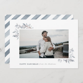 Cartão De Festividades Watercolor Floral Happy Hanukkah