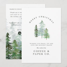 Cartão De Festividades Watercolor Forest Merry Christmas