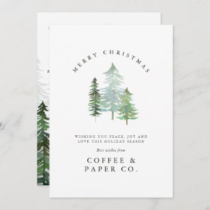 Cartão De Festividades Watercolor Forest Merry Christmas