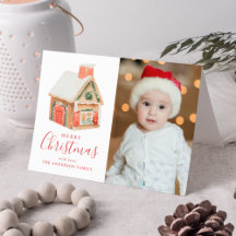 Watercolor Gingercake House Foto Feliz De Natal