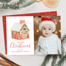 Watercolor Gingercake House Foto Feliz De Natal