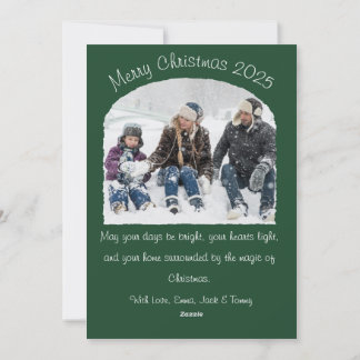 Cartão De Festividades Watercolor Green Christmas Tree Winter Holiday