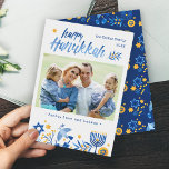 Cartão De Festividades Watercolor Happy Hanukkah Peace Love Trava Foto<br><div class="desc">Envie seus desejos com este Cartão de Feriado de Foto que contém um Script Hanukkah Feliz e Velas Menorah para realçar sua mensagem de saudação.</div>