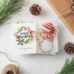 Cartão De Festividades Watercolor Holly Wreath Feliz Foto de Natal<br><div class="desc">Envie seus desejos de feriado para amigos e familiares com este cartão de Natal personalizável. Este cartão fotográfico de Natal apresenta uma coroa de água oca. Personalize adicionando seus detalhes. Este cartão verde de Natal está disponível em outras cores e estoque de papelão. Itens correspondentes estão disponíveis.</div>