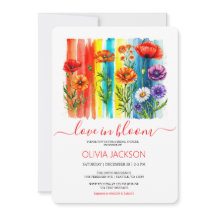 Watercolor Love in bloed Wildflower Chá de panela