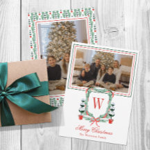 Watercolor Monograma Topiary Crest Foto