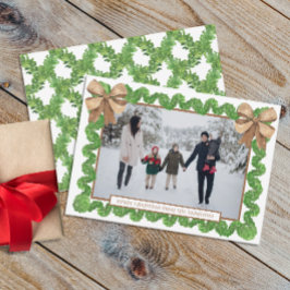 Cartão De Festividades Watercolor Natural Burlap Arco Garland Photo