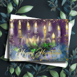 Cartão De Festividades Watercolor Painting Menorah Happy Hanukkah<br><div class="desc">Itens temáticos de feriado projetados por Umua. Impresso e enviado pela Zazzle ou suas afiliadas.</div>