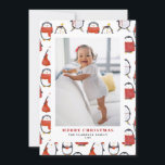 Cartão De Festividades Watercolor Red Winterberry Foto Feliz Natal<br><div class="desc">Feliz Natal! Envie cartões de natal quentes para sua família e amigos com este cartão de Natal personalizável. Ele apresenta um padrão de aquarela de winterberry vermelha. Personalize este cartão fotográfico de Natal adicionando os seus detalhes. Este cartão de Natal para pinguins está disponível numa variedade de estoques de cartão....</div>