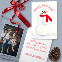 Watercolor Snowman - Foto Feliz Feriados Feliz