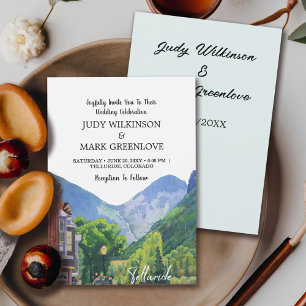 Cartão De Festividades Watercolor Telluride Colorado Ski Mountain