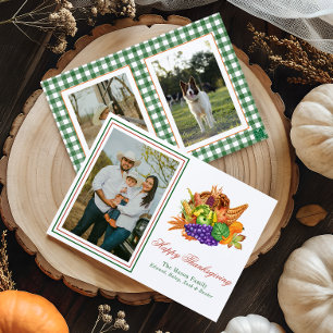 Cartão De Festividades Watercolor Thankspuring Cornucopia Foto