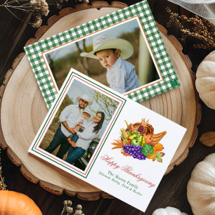 Cartão De Festividades Watercolor Thankspuring Cornucopia Foto