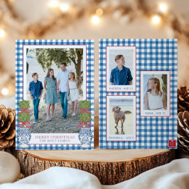 Cartão De Festividades Watercolor, Topiary Gingham Foto