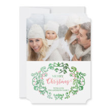 Watercolor Vintage Flourar Coleção de Natal