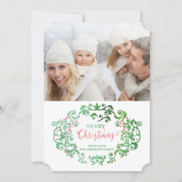 Cartão De Festividades Watercolor Vintage Flourar Coleção de Natal