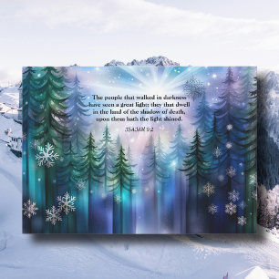 Cartão De Festividades Watercolor Woodland - Escritura Cristã no Natal