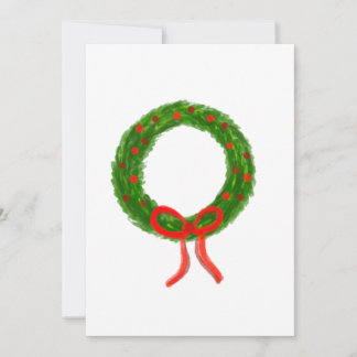 Cartão De Festividades Watercolor Wreath Greeting Card Christmas 