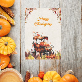 Cartão De Festividades WatercolorCustomizable Vintage Thanksgiving