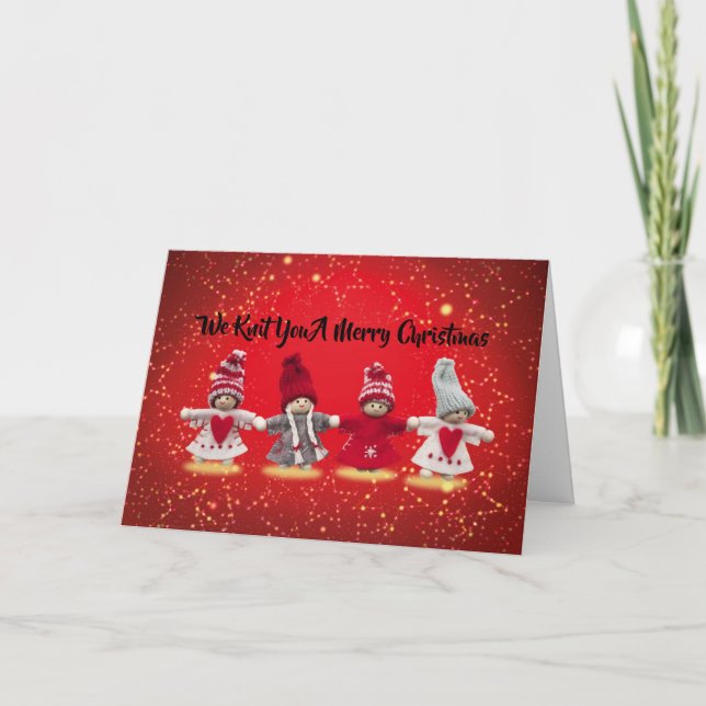 Cartão De Festividades We Knit You A Merry Christmas Card (Frente)
