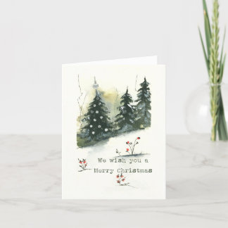 Cartão De Festividades We Wish you a Merry Christmas - Snow Forest