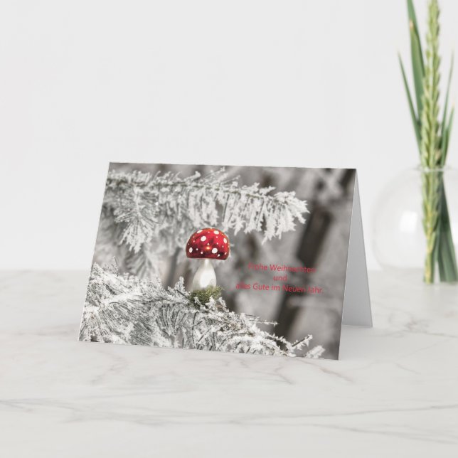 Cartão De Festividades Weihnachtskarte Christbaum Fliegenpilz (Frente)