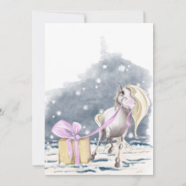 Cartão De Festividades Weihnachtskarte mit Pferd und Weihnachtspacket