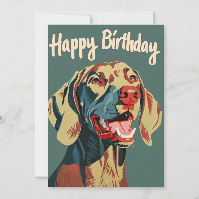 Cartão De Festividades Weimaraner Birthday (Frente)