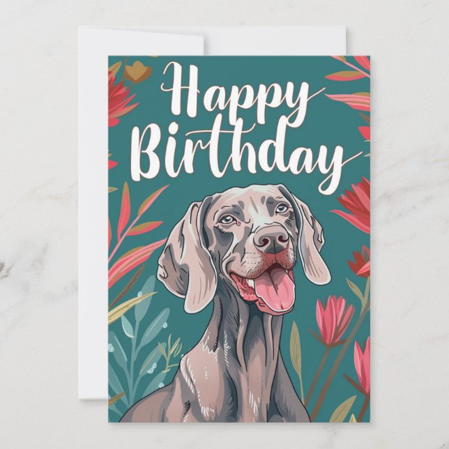 Cartão De Festividades Weimaraner Birthday (Frente)